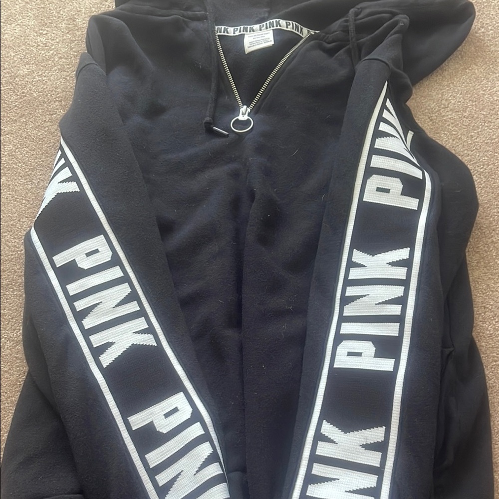 Black PINK Hoodie with White Accents